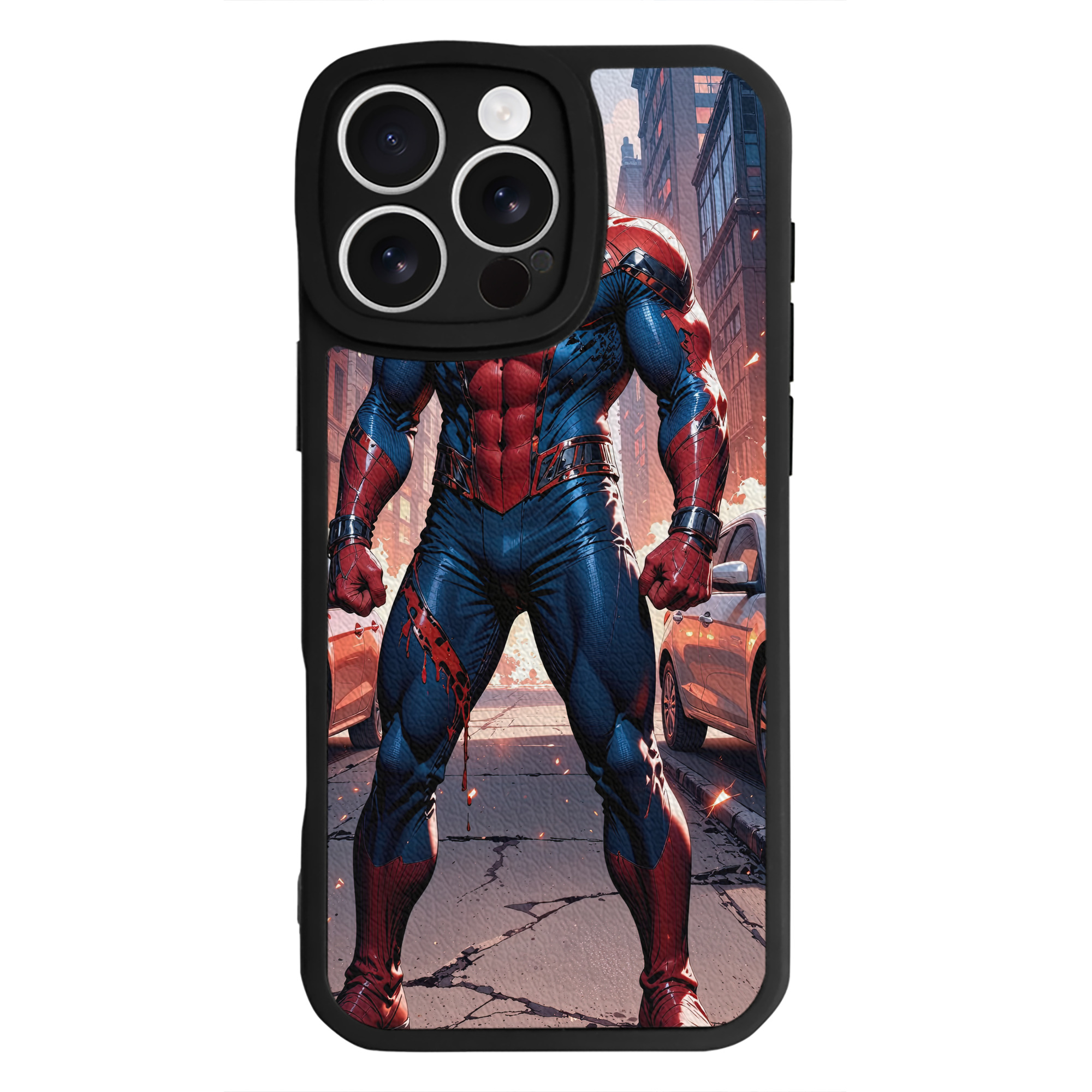 Spider Man スパイダーマン 【iPhone 16シリーズ対応】シリコンスマホケース（レザー調） 材質：シリコン
